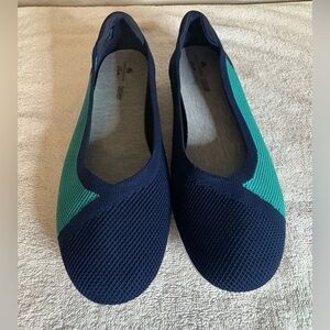 Women's Clarks Cloudsteppers Carly Wish Ballet Flats Navy/Green Size 10M